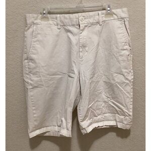 Mens White Casual Chino Shorts With Button Closure & Belt Loops Size 34